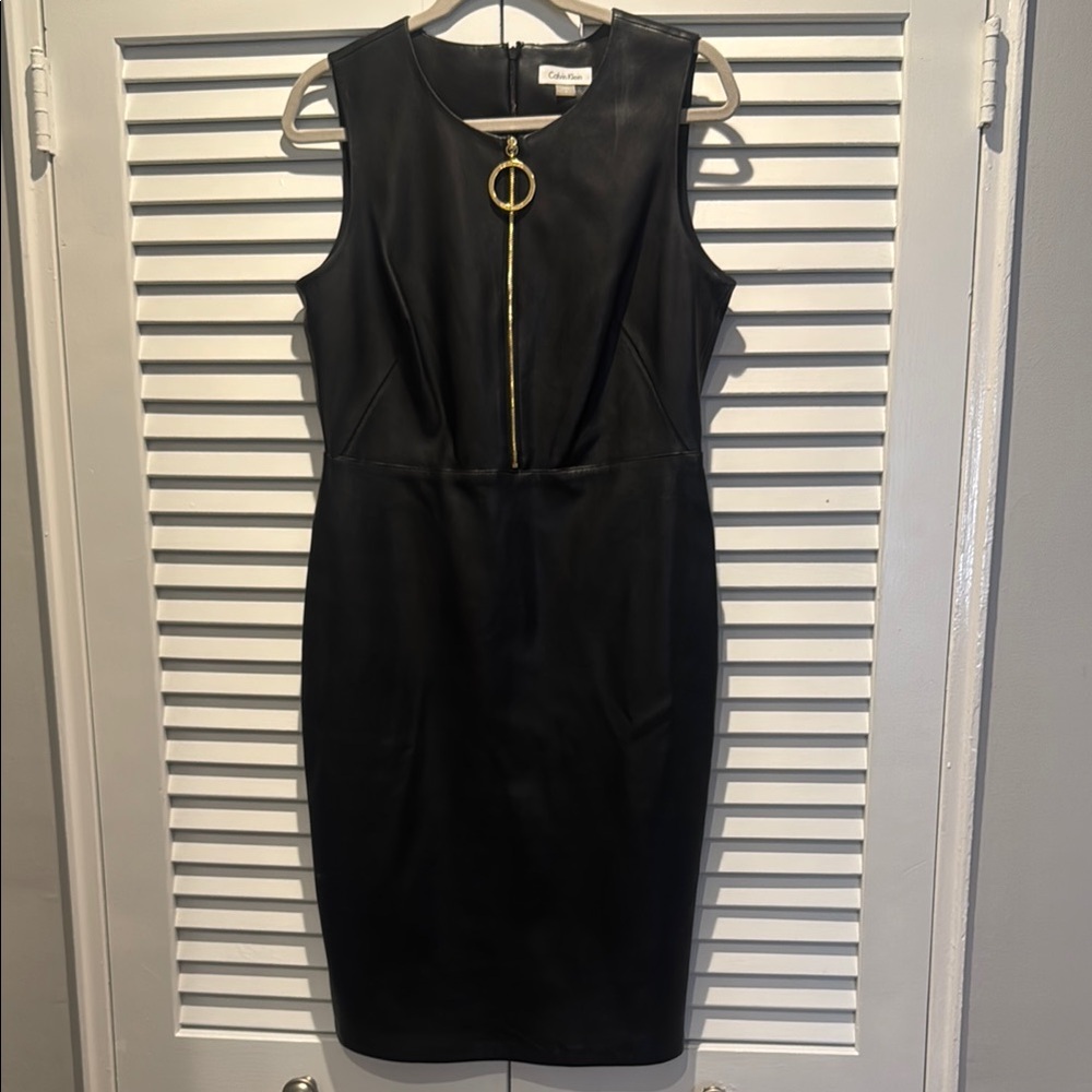 Calvin Klein Black Sleeveless Midi Sheath Dress for Cocktail